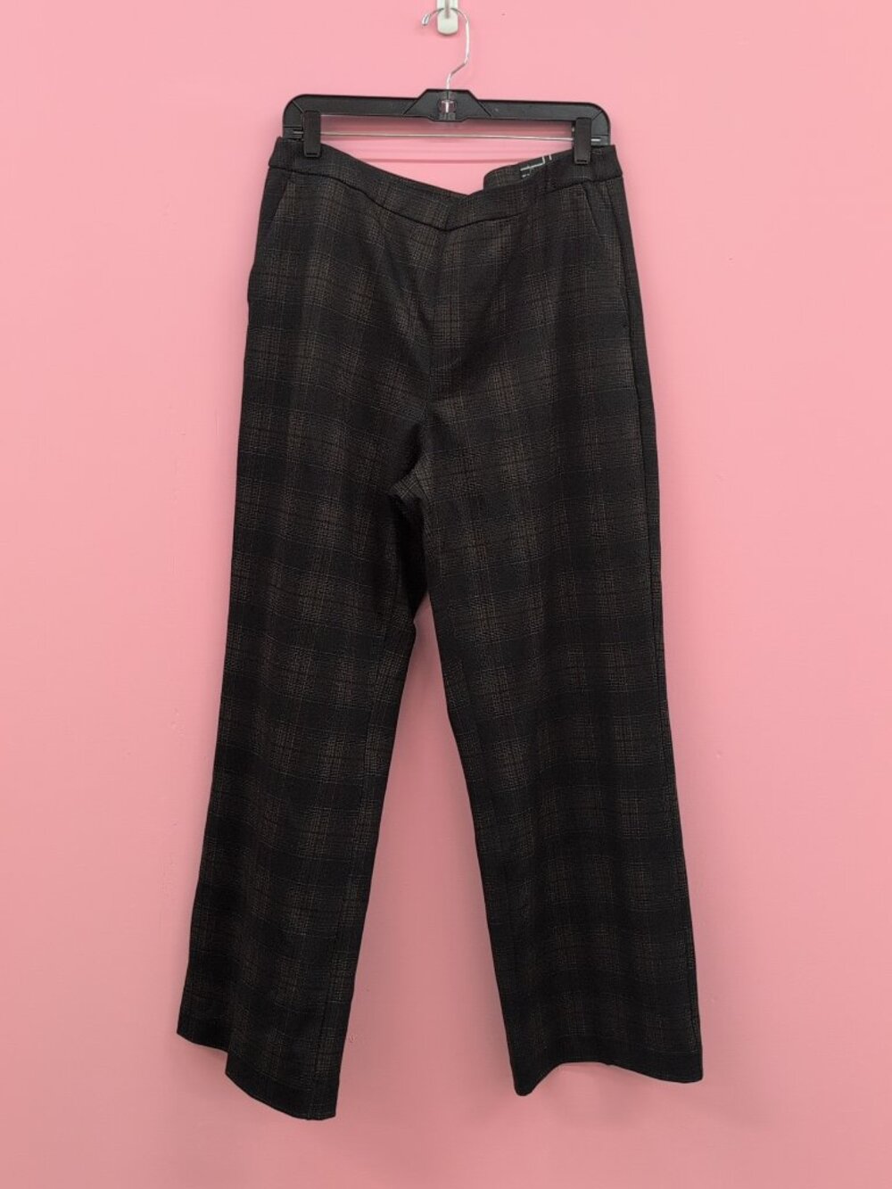 Liverpool Los Angeles Women's Kayla Pull On Wide Leg Plaid Pants Black 16/33